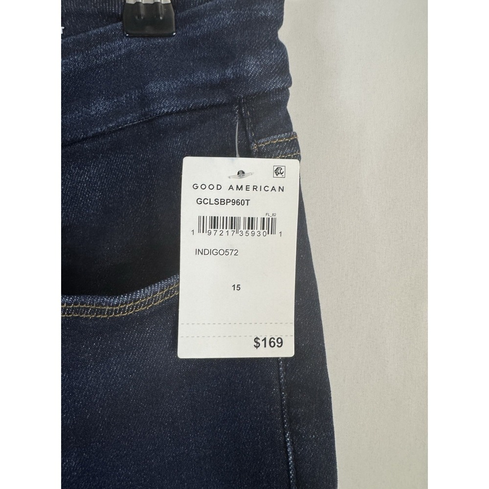 Good‎ American Good Classic Slim Straight Jeans NWT Size 15 Dark Wash 28" Inseam - Picture 3 of 13